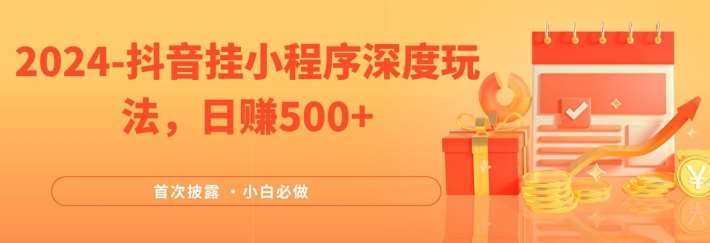 2024全网首次披露，抖音挂小程序深度玩法，日赚500+，简单、稳定，带渠道收入，小白必做【揭秘】-赛德副业库