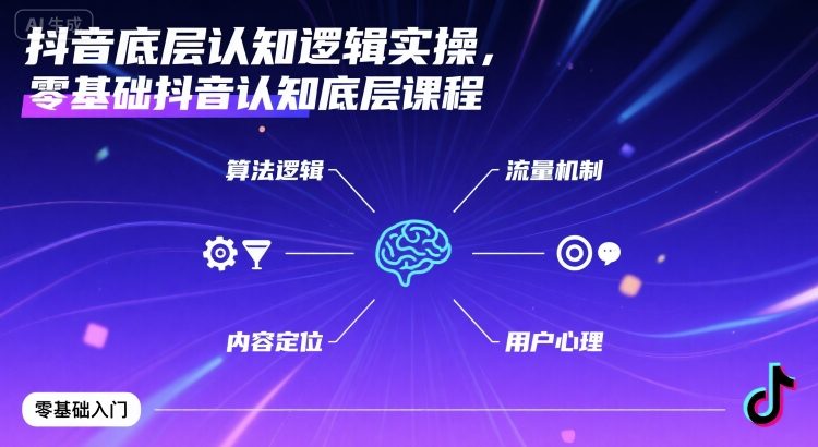 抖音底层认知逻辑实操,零基础抖音认知底层课程-赛德副业库