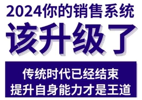 2024能落地的销售实战课，你的销售系统该升级了-赛德副业库