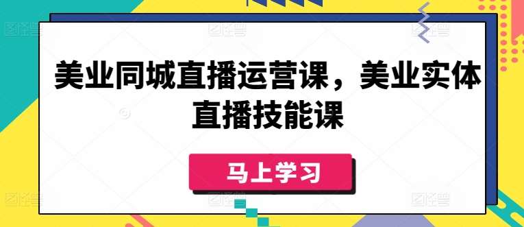 美业同城直播运营课，美业实体直播技能课-赛德副业库
