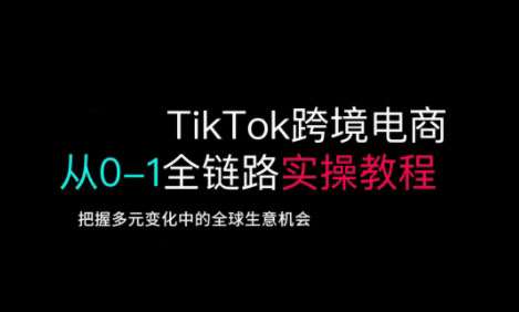 TikTok跨境电商从0-1全链路全方位实操教程,把握多元变化中的全球生意机会-赛德副业库
