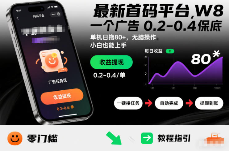 最新首码平台,一个广告 0.2-0.4 保底,单机日撸80+,可矩阵无脑操作,小白也能上手【揭秘】-赛德副业库