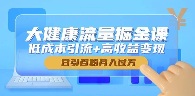 大健康流量掘金课，低成本引流+高收益变现，日引百粉月入过万-赛德副业库