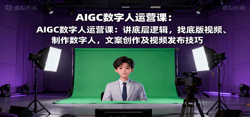 AIGC数字人运营课：讲底层逻辑，找底版视频、制作数字人，文案创作及视频发布技巧-赛德副业库