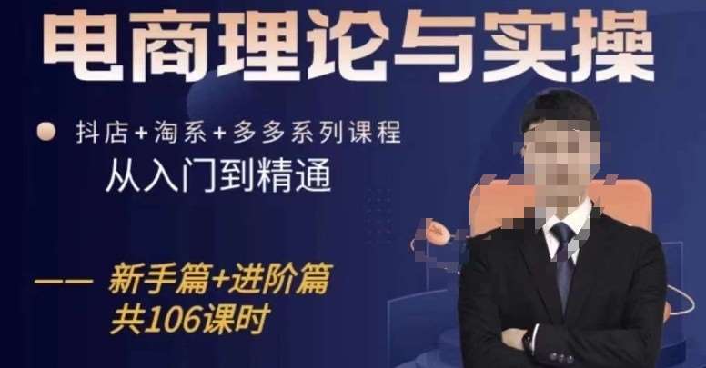 电商理论与实操从入门到精通，抖店+淘系+多多：新手+进阶-赛德副业库
