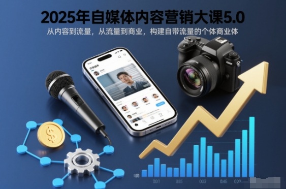 2025年自媒体内容营销大课5.0,从内容到流量,从流量到商业,构建自带流量的个体商业体-赛德副业库