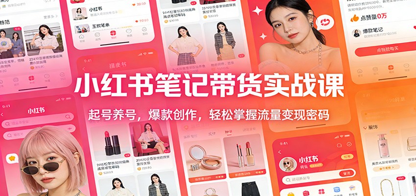 小红书笔记带货实战课:起号养号,爆款创作,轻松掌握流量变现密码-赛德副业库