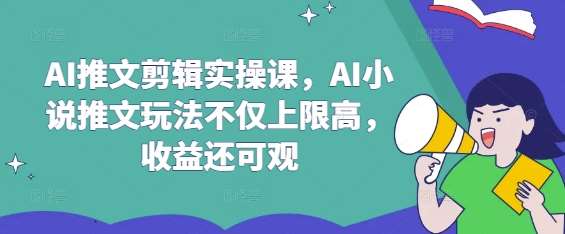 AI推文剪辑实操课，AI小说推文玩法不仅上限高，收益还可观-赛德副业库