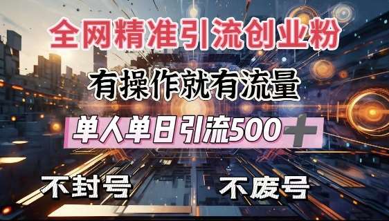 全网独家引流创业粉，有操作就有流量，单人单日引流500+，不封号、不费号-赛德副业库