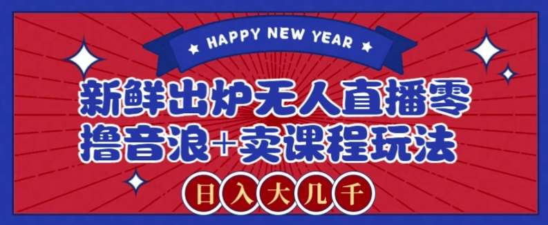 2024最新无人直播零撸音浪+卖课程玩法,日入大几千不是梦【揭秘】-赛德副业库
