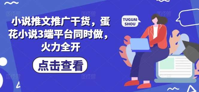 小说推文推广干货,蛋花小说3端平台同时做,火力全开-赛德副业库