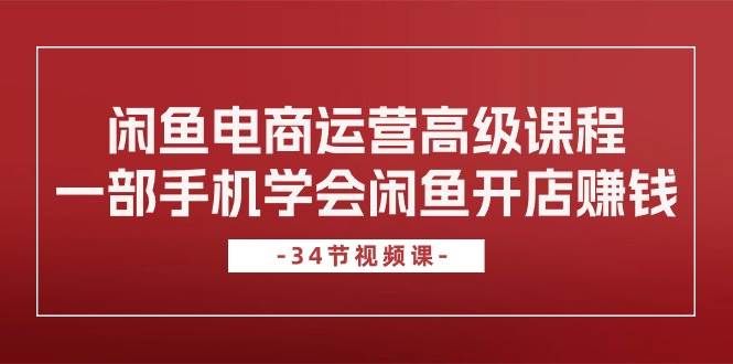 （10686期）闲鱼电商运营高级课程，一部手机学会闲鱼开店赚钱（34节课）-赛德副业库