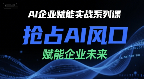 AI企业赋能实战系列课，抢占AI风口，赋能企业未来-赛德副业库