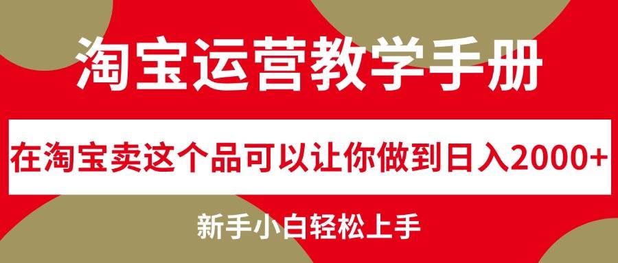 （12351期）淘宝运营教学手册，在淘宝卖这个品可以让你做到日入2000+，新手小白轻…-赛德副业库