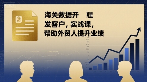 海关数据开发客户实战课,帮助外贸人提升业绩-赛德副业库