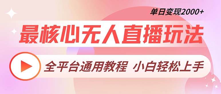 （13221期）最核心无人直播玩法，全平台通用教程，单日变现2000+-赛德副业库