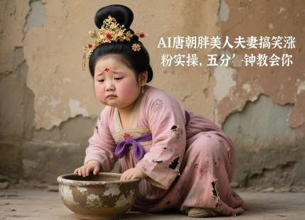 AI唐朝胖美人夫妻搞笑涨粉实操,五分钟教会你-赛德副业库