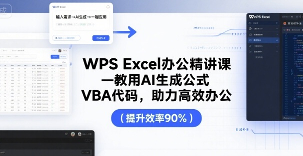 WPS Excel办公精讲课，教用 AI 生成公式，VBA 代码，助力高效办公-赛德副业库