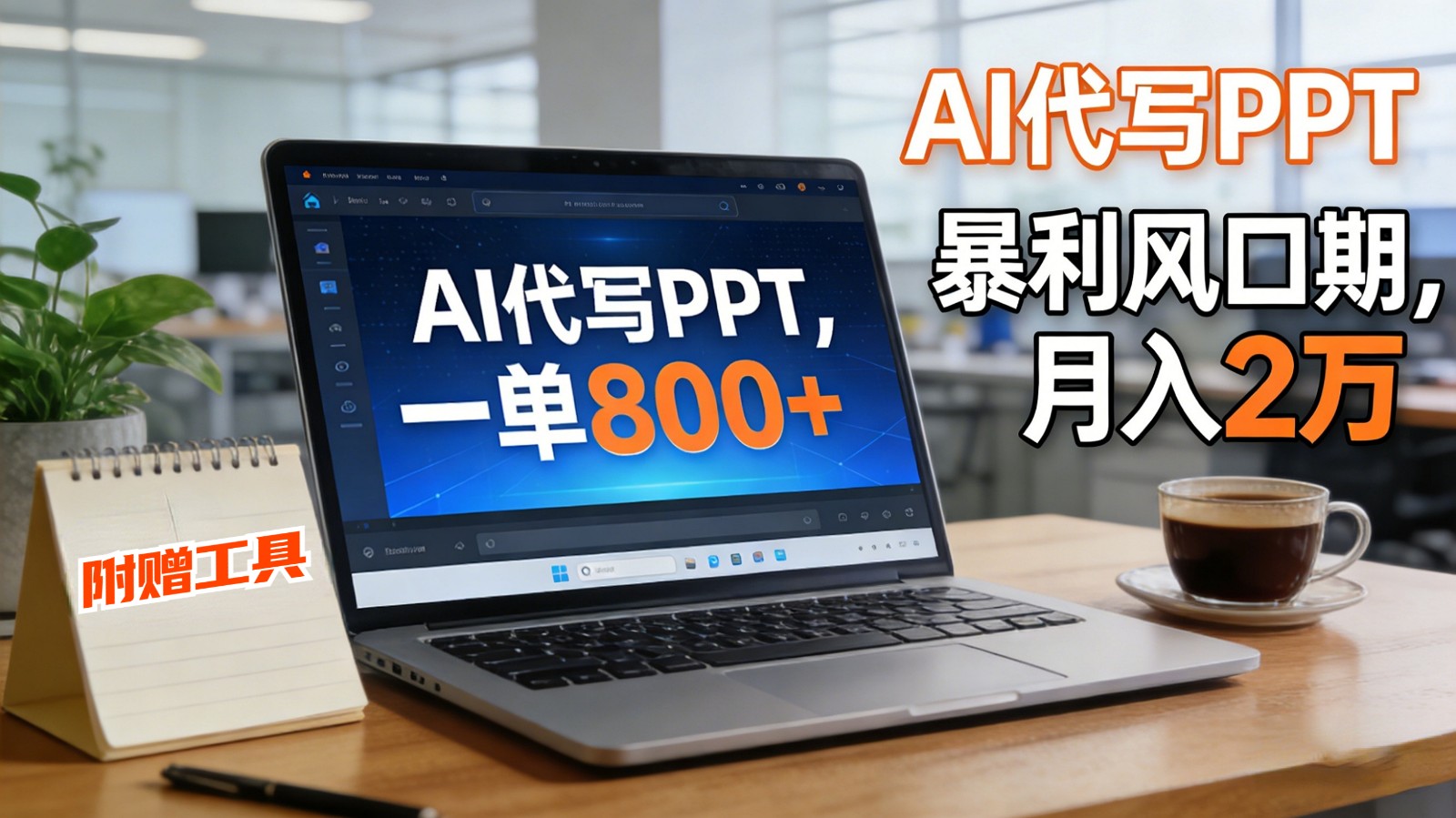 AI 代写做 PPT！一单狂赚 800+，风口期月入 2 万（工具 + 提示词直接送）-赛德副业库