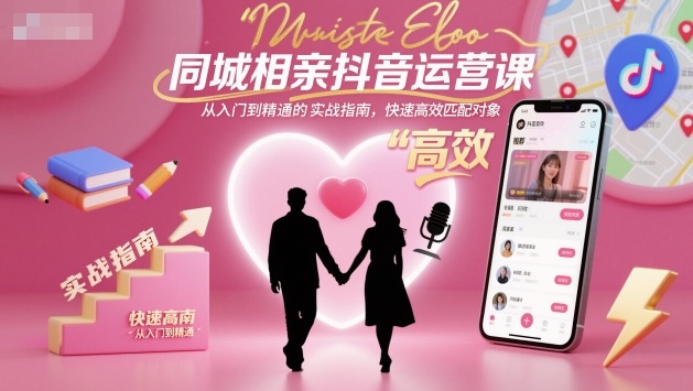 同城相亲抖音运营课,从入门到精通的实战指南,快速高效匹配对象-赛德副业库