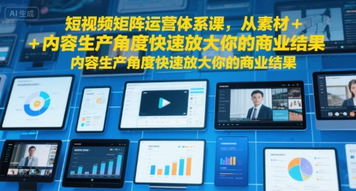 短视频矩阵运营体系课，从素材+内容生产角度快速放大你的商业结果-赛德副业库
