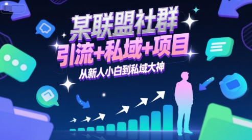 某联盟社群,引流+私域+项目,从新人小白到私域大神-赛德副业库