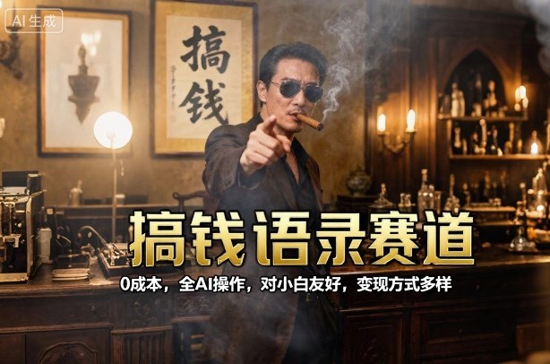 搞钱语录赛道,0成本,全AI操作,对小白友好,变现方式多样-赛德副业库