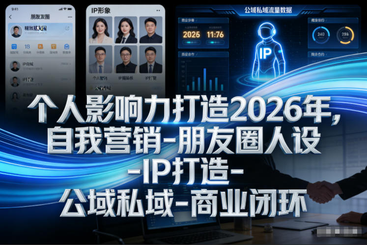 个人影响力打造2026年,自我营销-朋友圈人设-IP打造-公域私域-商业闭环-赛德副业库