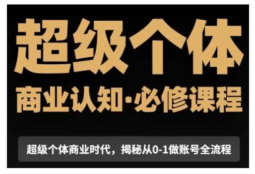超级个体商业认知觉醒视频课，商业认知·必修课程揭秘从0-1账号全流程-赛德副业库