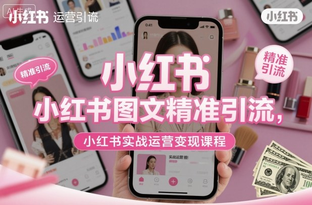 小红书图文精准引流，小红书实战运营变现课程-赛德副业库