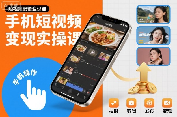 手机短视频变现实操课，短视频剪辑变现课-赛德副业库