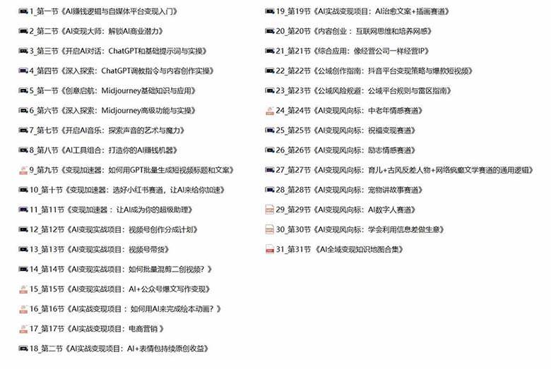 图片[5]-AI全面变现实操班：从0到1引领你赚取副业首桶金 AI工具玩法/实战技能/变现-赛德副业库