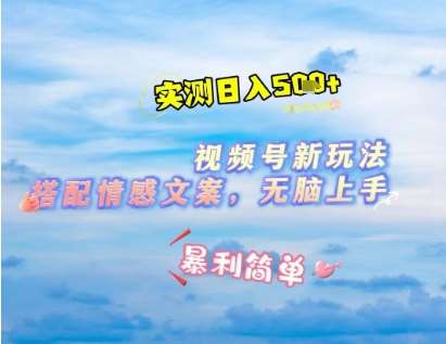 微信视频号最新玩法，表情包搭配情感文案，2分钟一条原创作品，简单好上手，轻松日入几张-赛德副业库