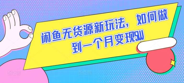 闲鱼无货源新玩法，如何做到一个月变现5W【揭秘】-赛德副业库