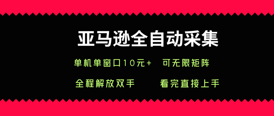 亚马逊全自动采集,单机单窗口一天10+,可无限矩阵去做【揭秘】-赛德副业库