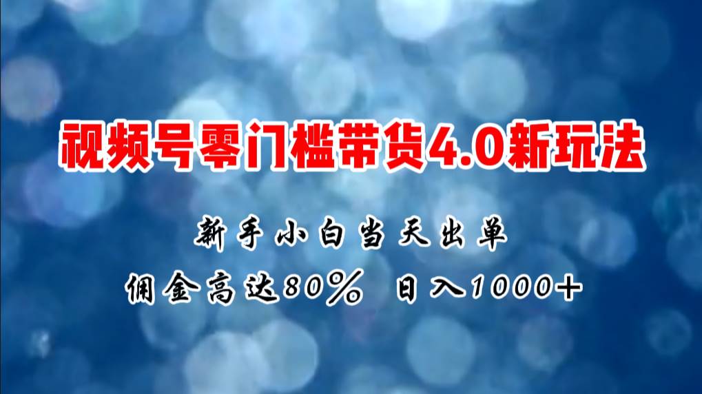 （11358期）微信视频号零门槛带货4.0新玩法，新手小白当天见收益，日入1000+-赛德副业库