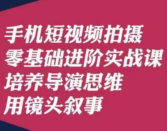手机短视频拍摄零基础进阶实战课,培养导演思维用镜头叙事唐先生-赛德副业库