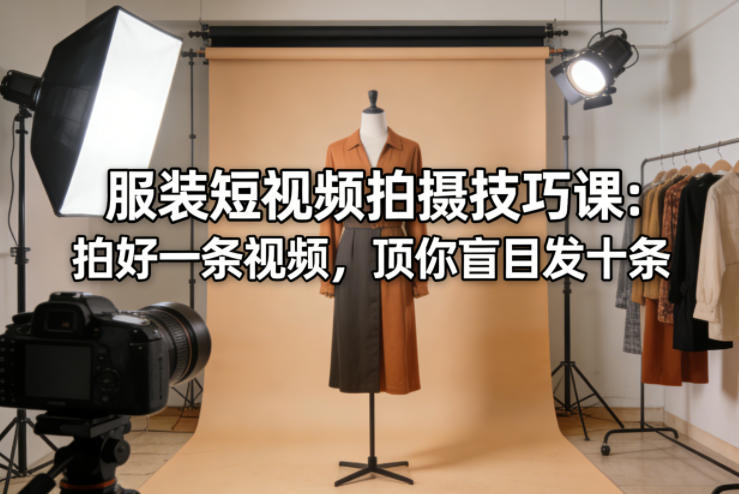 服装短视频拍摄技巧课：拍好一条视频，顶你盲目发十条-赛德副业库