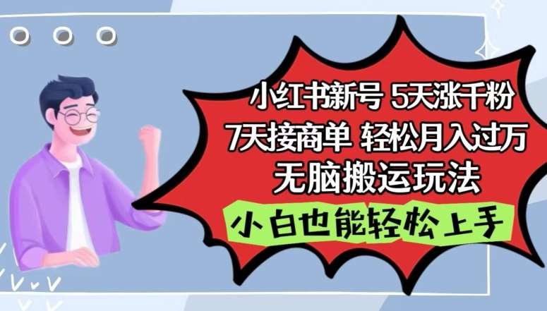 小红书影视泥巴追剧5天涨千粉，7天接商单，轻松月入过万，无脑搬运玩法【揭秘】-赛德副业库