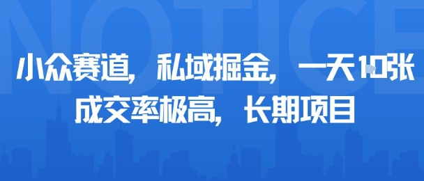 小众赛道，私域掘金，一天多张，成交率极高，长期项目-赛德副业库