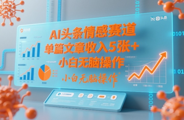AI头条情感赛道，单篇文章收入5张+，小白无脑操作-赛德副业库