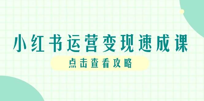 小红书运营变现速成课，账号搭建到暴力起号，个人IP全流程指南-赛德副业库