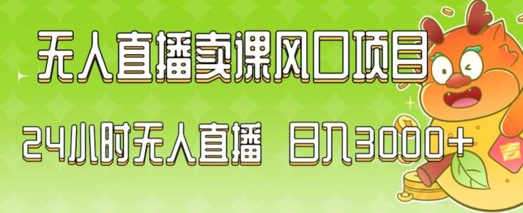 2024最新玩法无人直播卖课风口项目，全天无人直播，小白轻松上手【揭秘】-赛德副业库