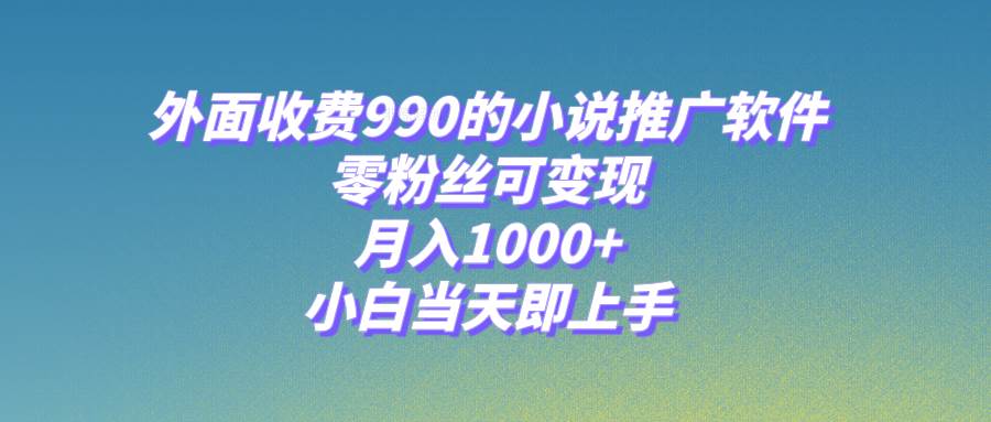 (8016期)小说推广软件,零粉丝可变现,月入1000+,小白当天即上手【附189G素材】-赛德副业库