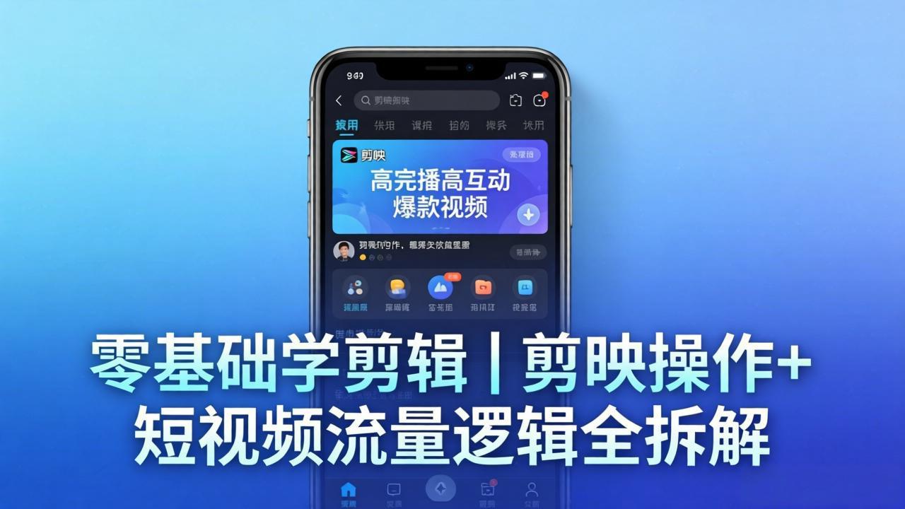 (18117期) 【零基础学剪辑】剪映操作+短视频流量逻辑全拆解|手把手教你剪出高完播高互动爆款视频-赛德副业库