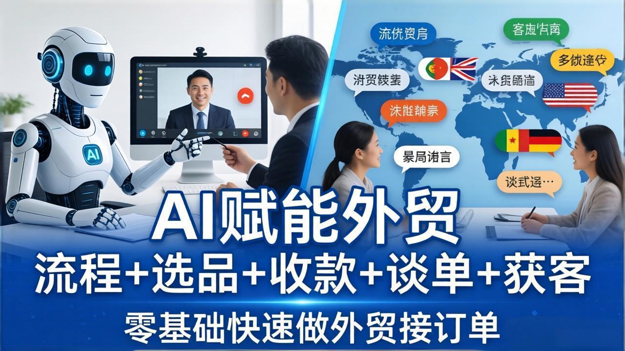 (17930期)外贸+AI实战课:流程+选品+收款+谈单+获客,零基础快速做外贸接订单-赛德副业库