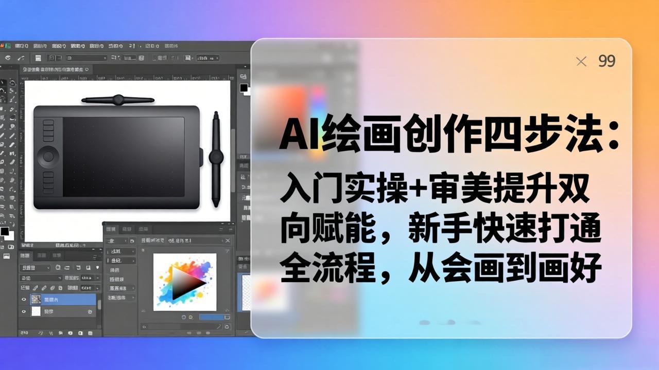 (18166期)AI绘画创作四步法:入门实操+审美提升双向赋能,新手快速打通全流程,从会画到画好-赛德副业库