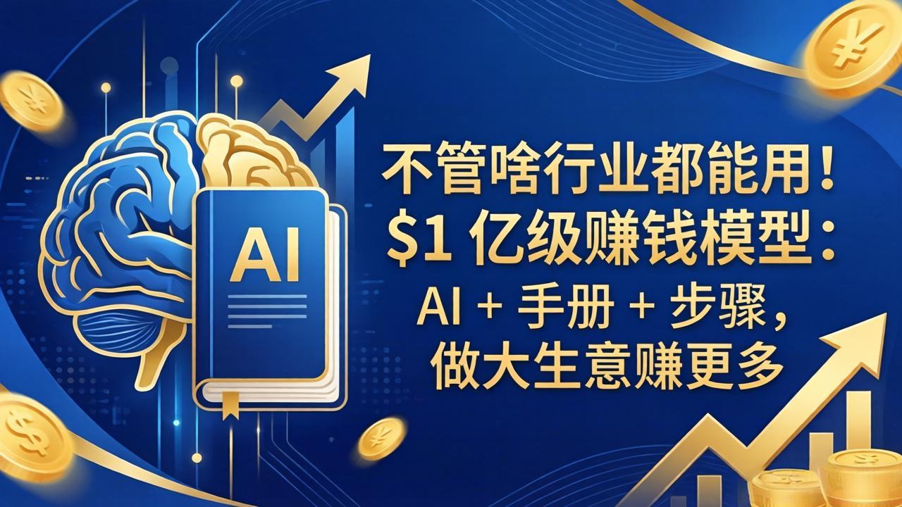 (18055期)不管啥行业都能用!$1 亿级赚钱模型:AI + 手册 + 步骤,做大生意赚更多-赛德副业库