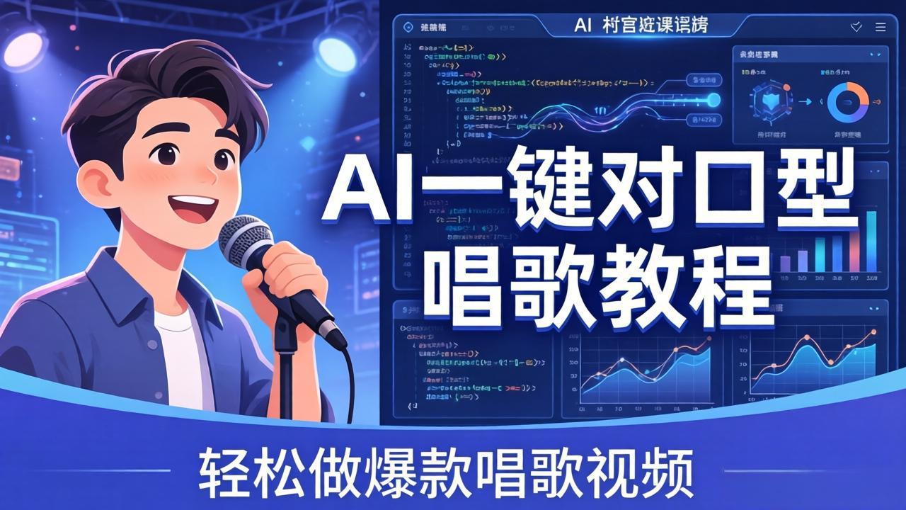 （18118期） AI一键对口型唱歌教程：零基础也能学，素材准备+模型训练+音色转换，轻松做爆款唱歌视频-赛德副业库