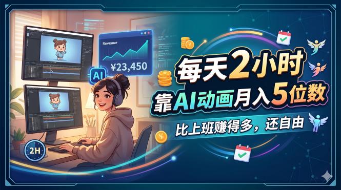 (18051期)每天 2 小时,靠 AI 动画月入 5 位数,比上班赚得多,还自由-赛德副业库
